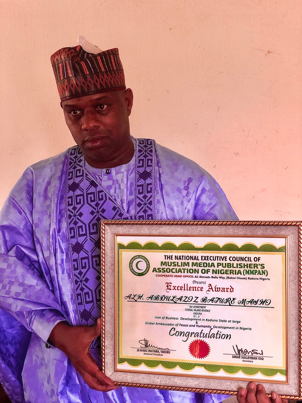 SERVICE TO HUMANITY: Philanthropists Bature Mashi Bags Award Of Excellence
