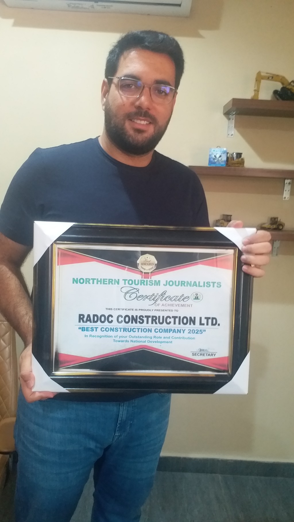 Radoc Construction Bags Media Award Of Excellence ” As Best Construction “